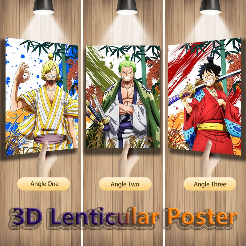 Affiche lenticulaire 3D One Piece – Luffy, Zoro et Sanji