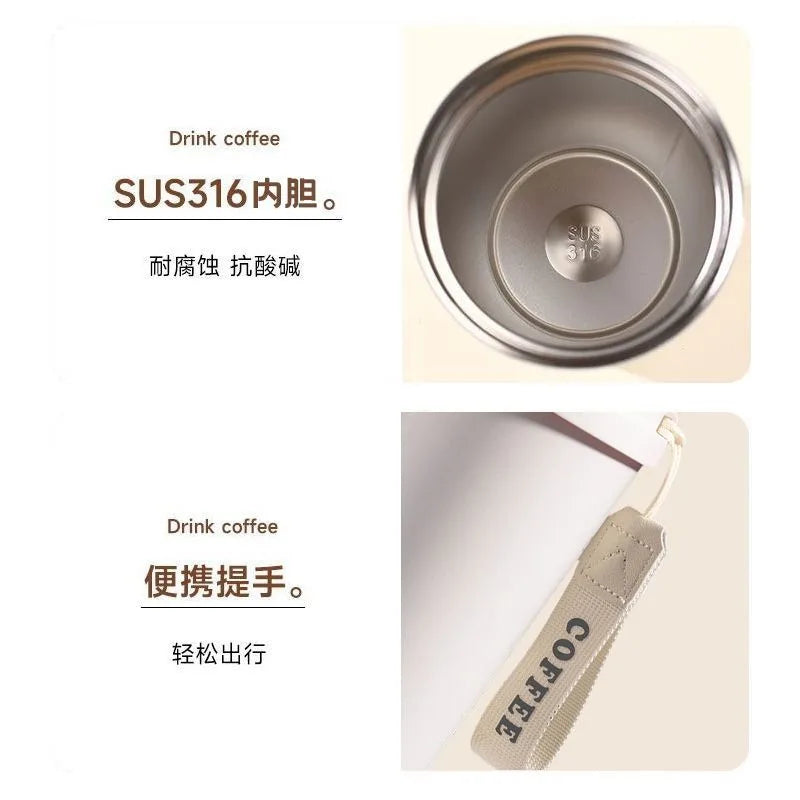 Interior de acero inoxidable SUS316 del termo Dragon Ball con correa de transporte, resistente a la corrosión y fácil de llevar.