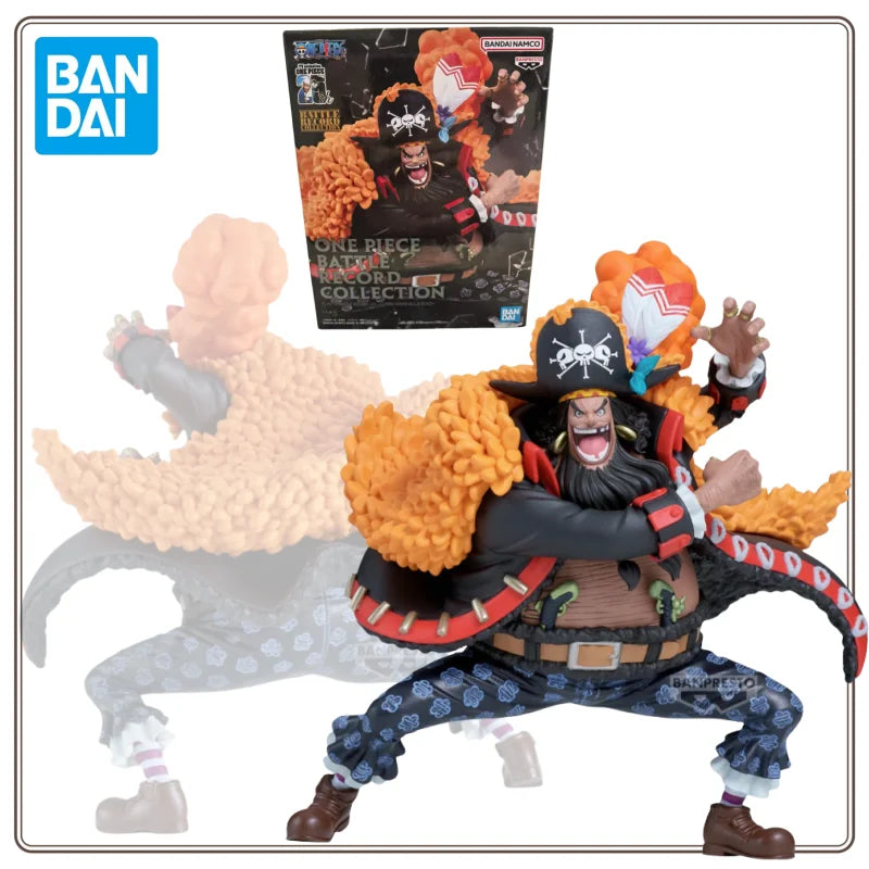 Figura de acción de Marshall D. Teach (Blackbeard) de la línea Battle Record Collection de Banpresto, con caja original visible al fondo.