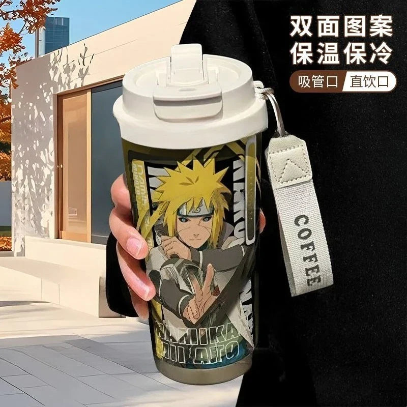Termo Naruto – Varios personajes con imagen de Namikaze Minato, termo térmico con diseño anime, ideal para bebidas en movimiento y estilo otaku.