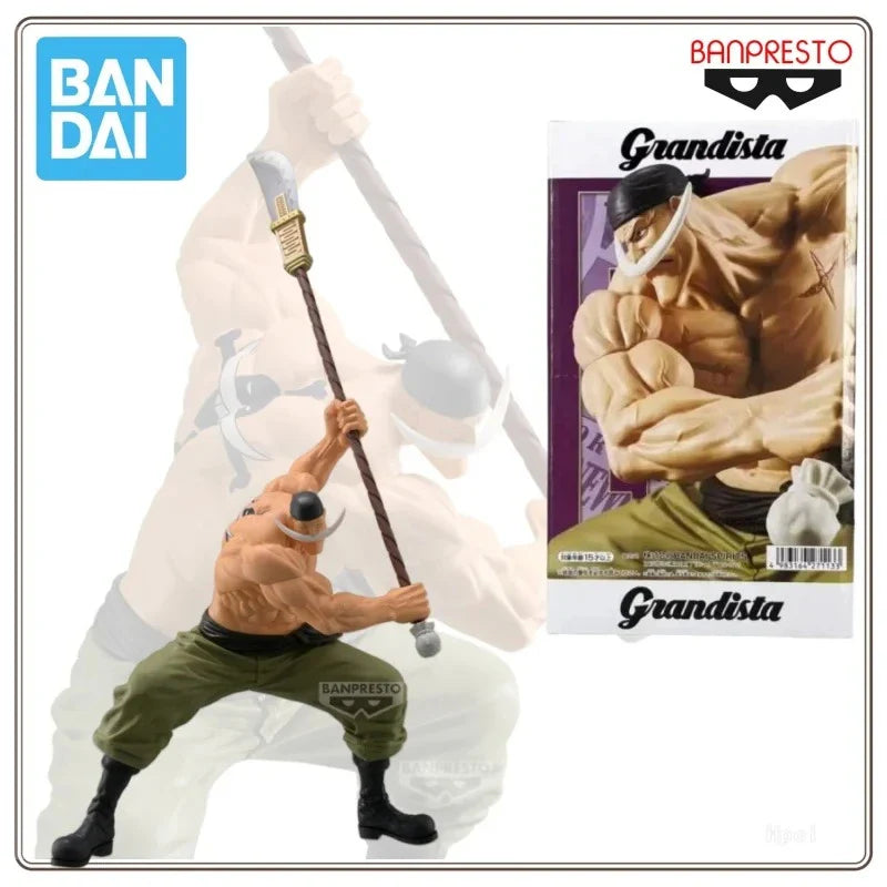 Figura Edward Newgate (Barbablanca) - Colección Grandista (Banpresto Original) junto a su caja original, destacando su diseño musculoso y detallado.