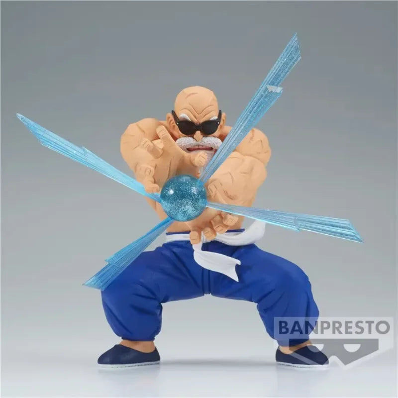 Figura coleccionable Master Roshi — GXMateria de Dragon Ball Z en pose de ataque, con esfera de energía azul translúcida.