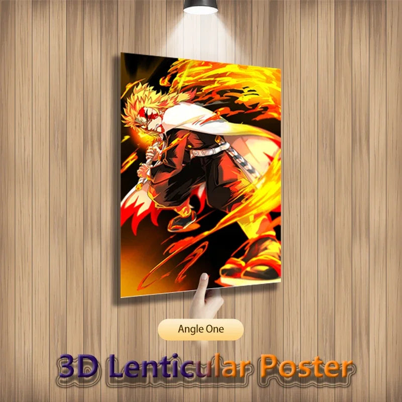 Póster 3D Lenticular Demon Slayer – Rengoku vs Akaza