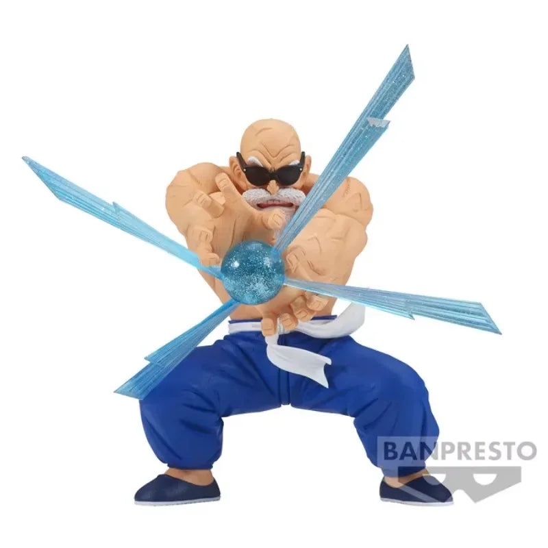 Figura Master Roshi — GXMateria de 18 cm de Banpresto en pose de Kamehameha, ideal para fans de Dragon Ball Z y coleccionistas.