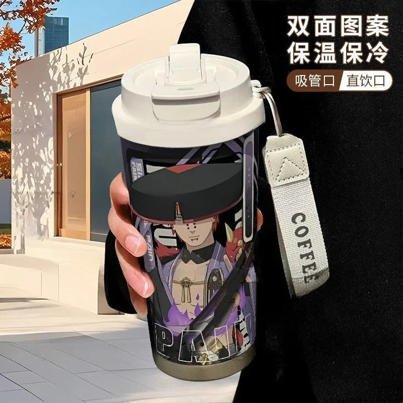 Termo Naruto – Varios personajes con ilustración de Pain, termo térmico con tapa doble y diseño exclusivo para fans del universo Naruto Shippuden.