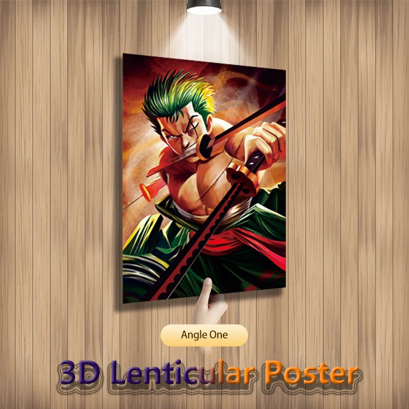 Póster 3D Lenticular One Piece – Luffy, Zoro & Sanji