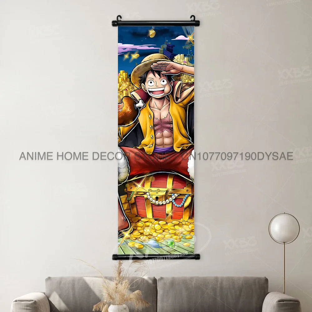 Kakemono One Piece — Lienzo colgante (Luffy, Zoro y la tripulación)