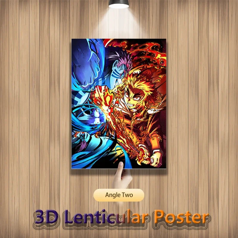 Póster 3D Lenticular Demon Slayer – Rengoku vs Akaza