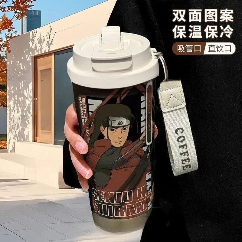 Termo Naruto – Varios personajes con ilustración de Hashirama Senju, termo térmico con tapa doble y diseño anime para uso diario.