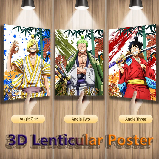 Póster 3D Lenticular One Piece – Luffy, Zoro y Sanji