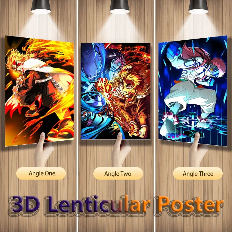 Póster 3D Lenticular Demon Slayer – Rengoku vs Akaza