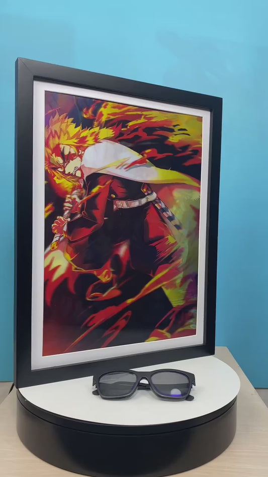Póster 3D Lenticular Demon Slayer – Rengoku vs Akaza